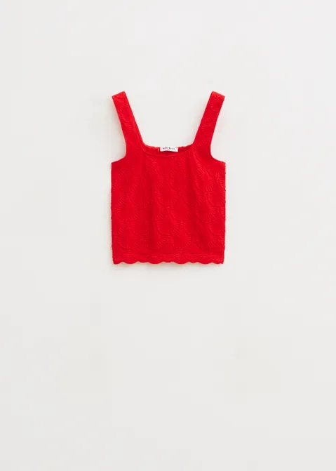 Singlet met schelpenpatroon rood (ROO)