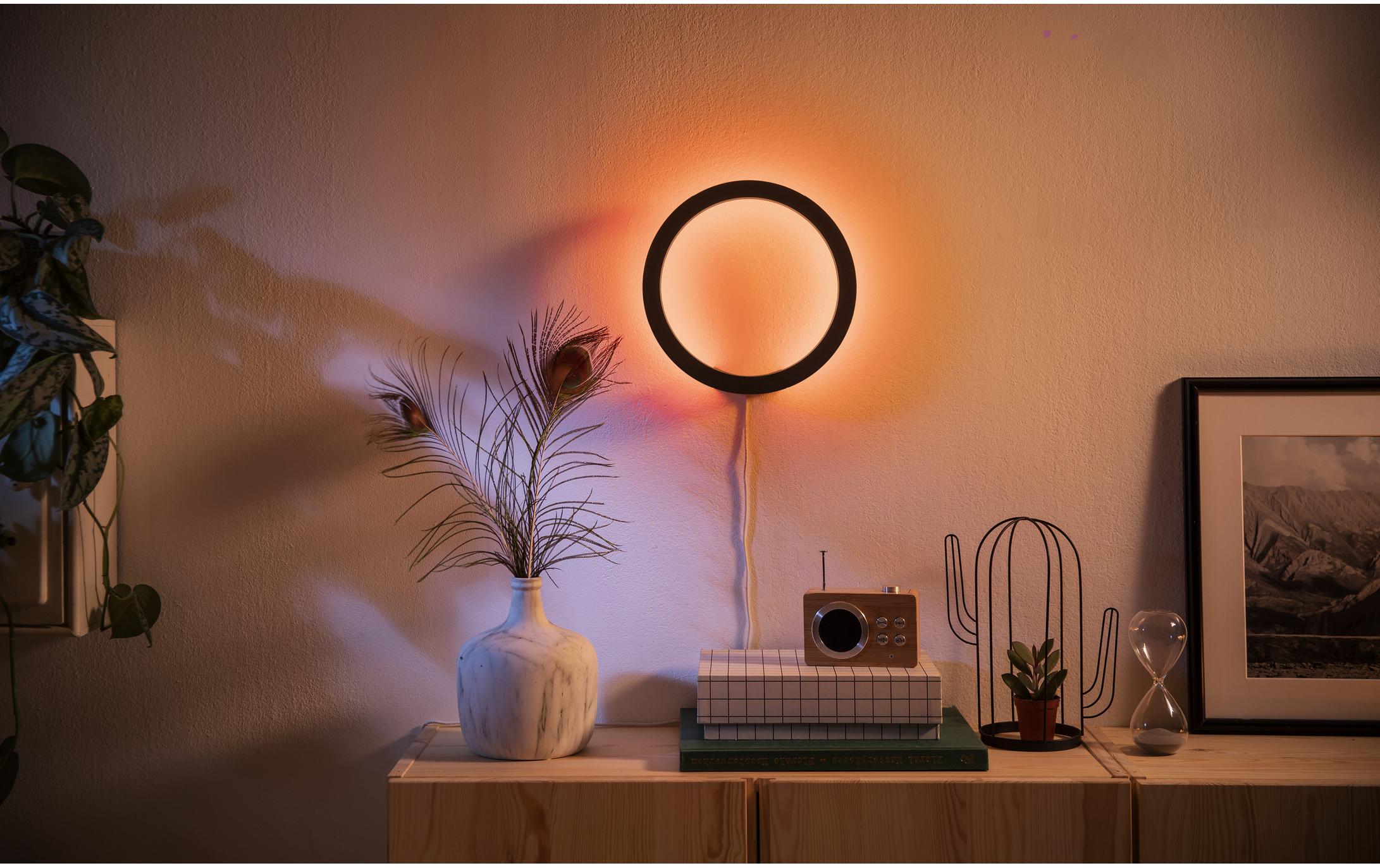 White & Color Ambiance Sana Wandleuchte Schwarz<br>LED-Wandleuchte