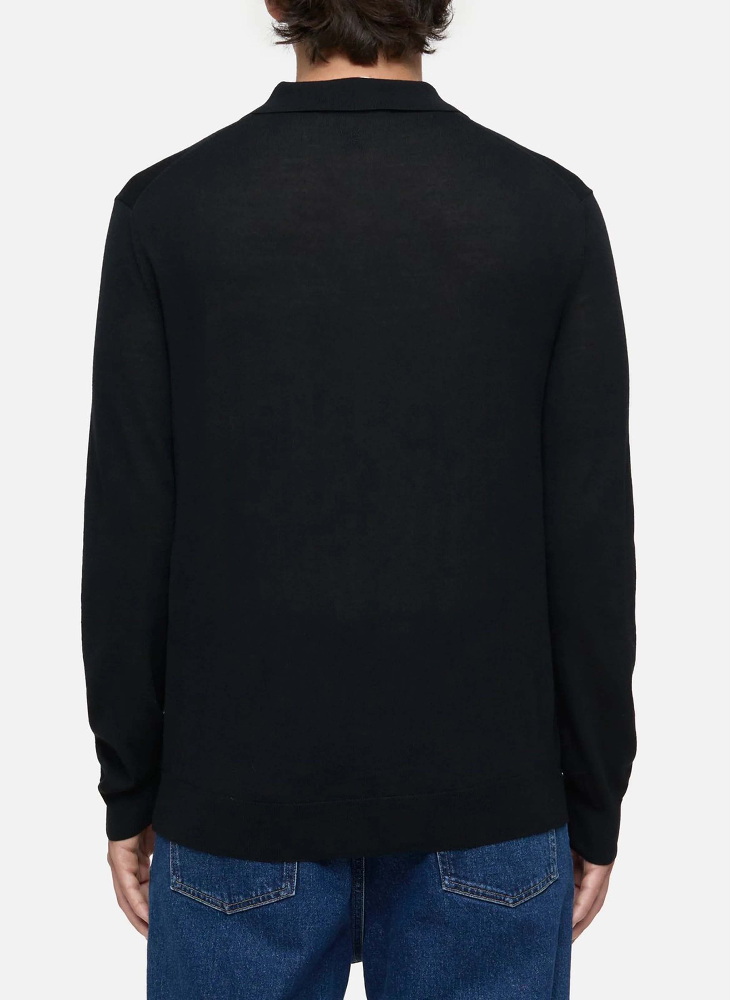 Pull droit en laine| Noir