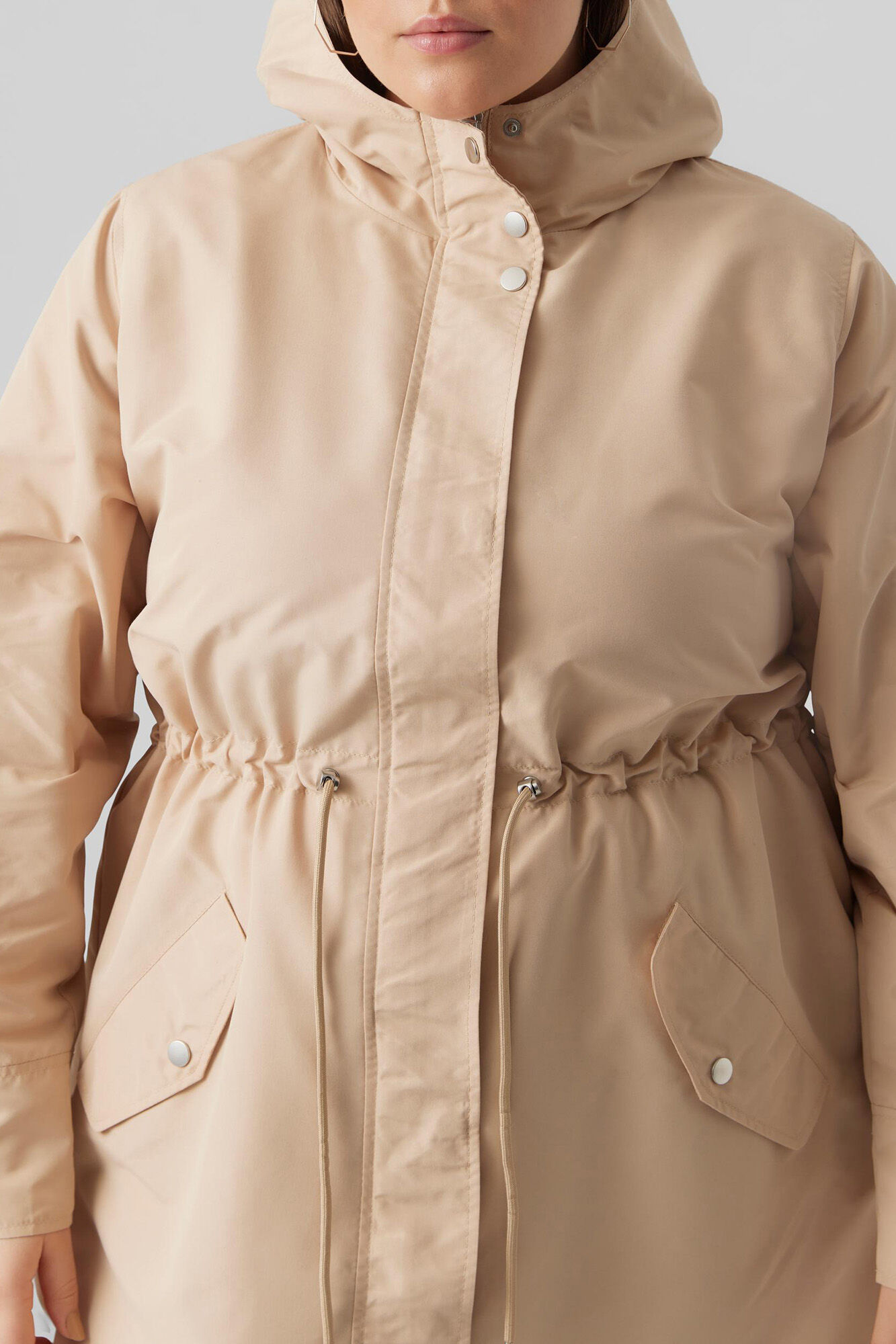 Parka leve com capuz Curve - Marrom