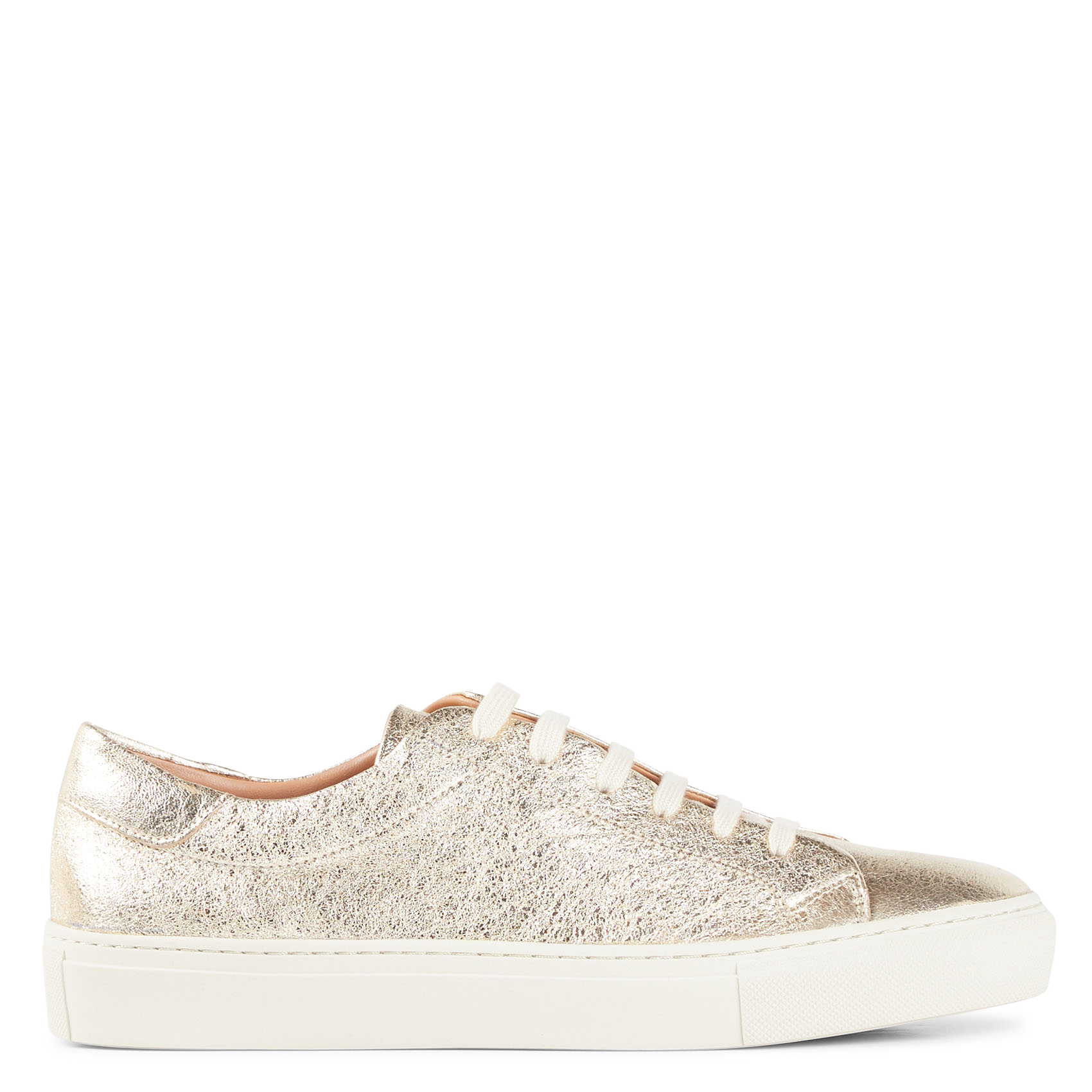SUZETTE - Baskets basses en cuir métallisé | Doré