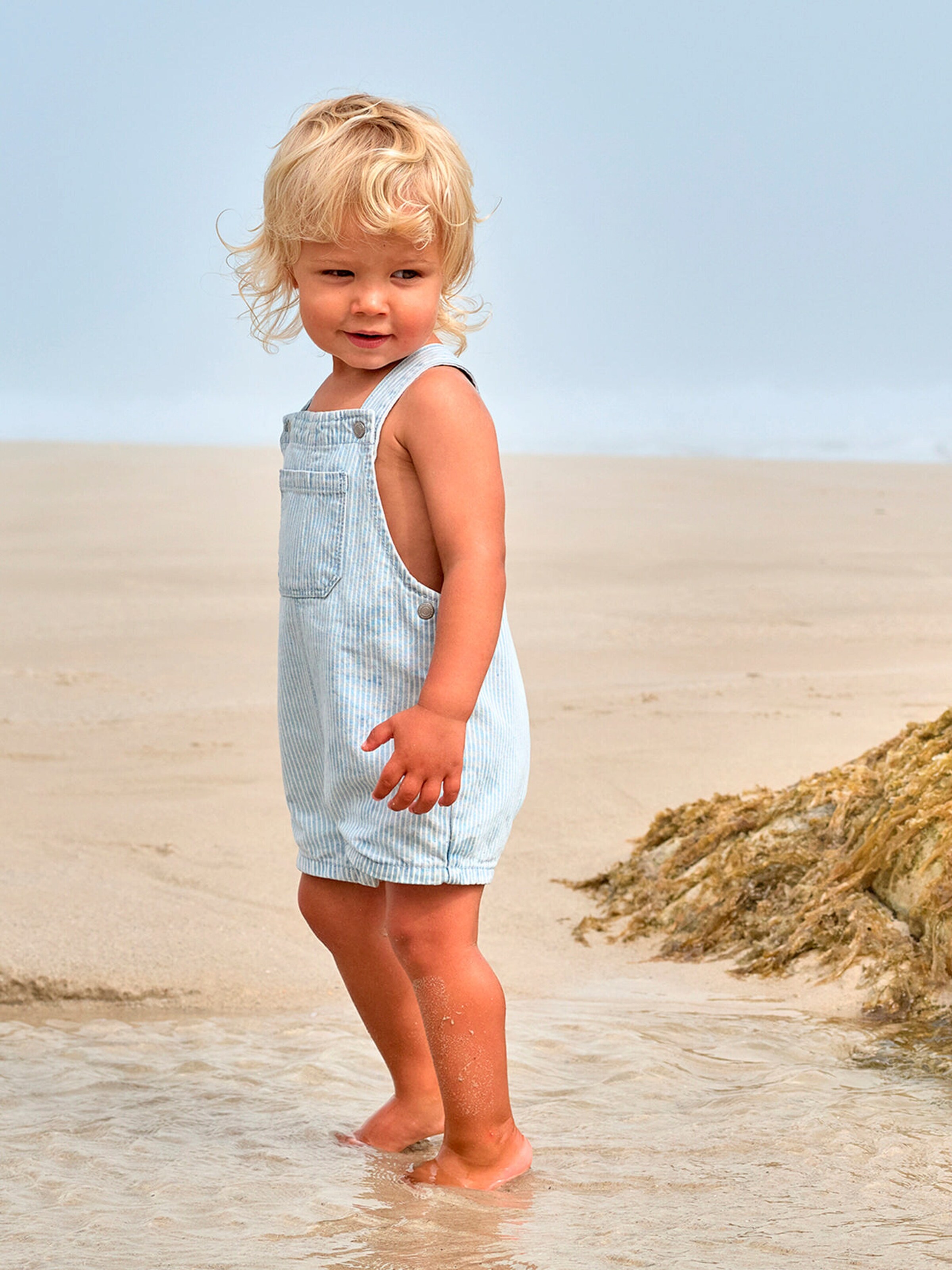 Vertbaudet Baby Latzhose mit Streifenmuster blau gestreift