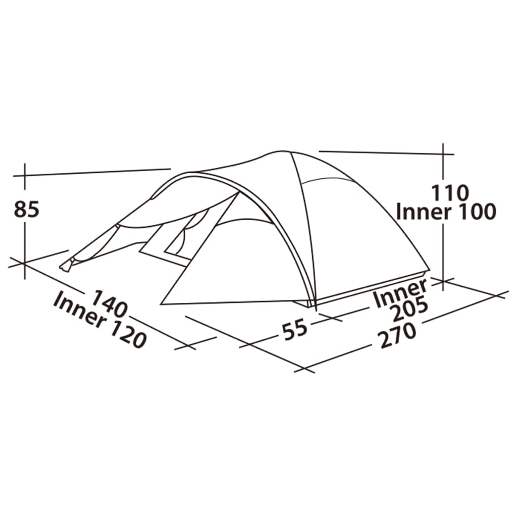 Barraca Easy Camp Quasar 200 para 2 pessoas, cor verde rústica.