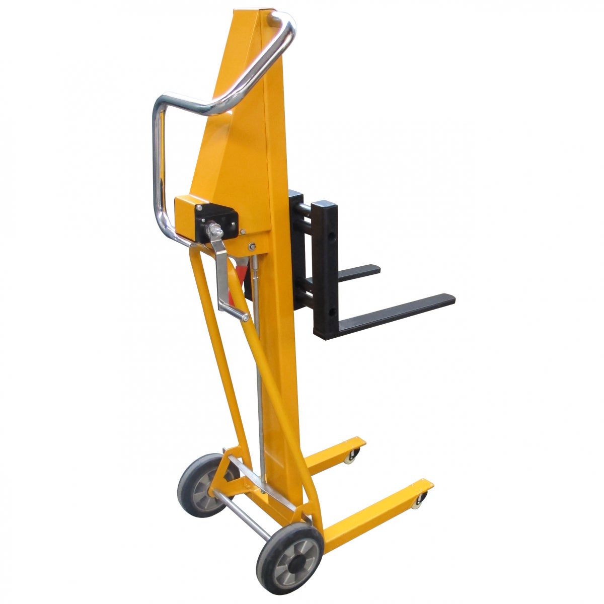qteck Handmatige Mini Heftruck Enkele Vorklengte 415mm Hefhoogte 50-1070mm met 120kg Hefvermogen