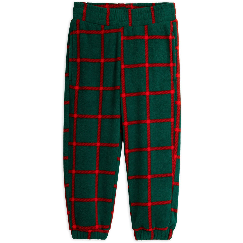 Køb Mini Rodini Green Plaid AOP Fleece Bukser