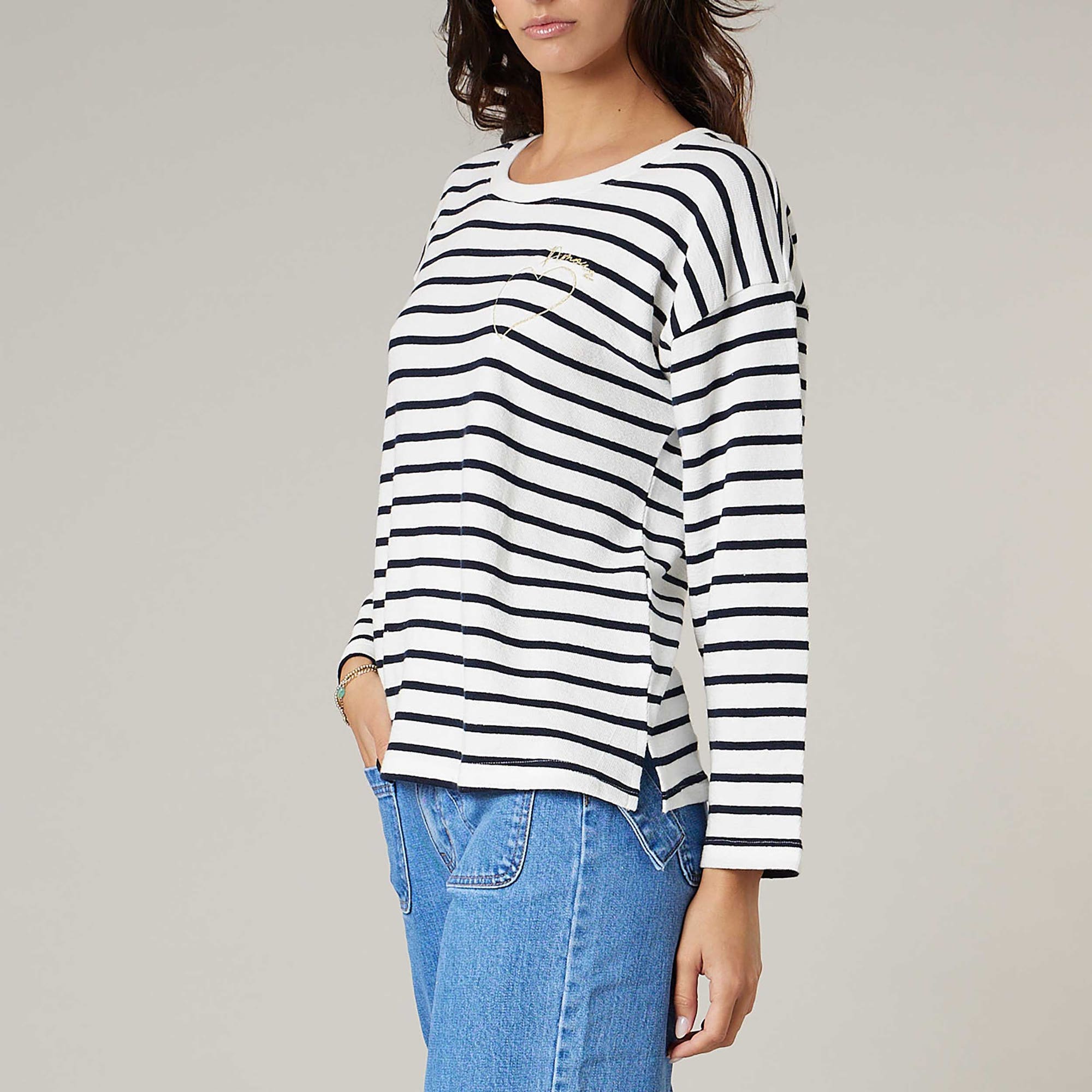 T-shirt Femme bleu marine