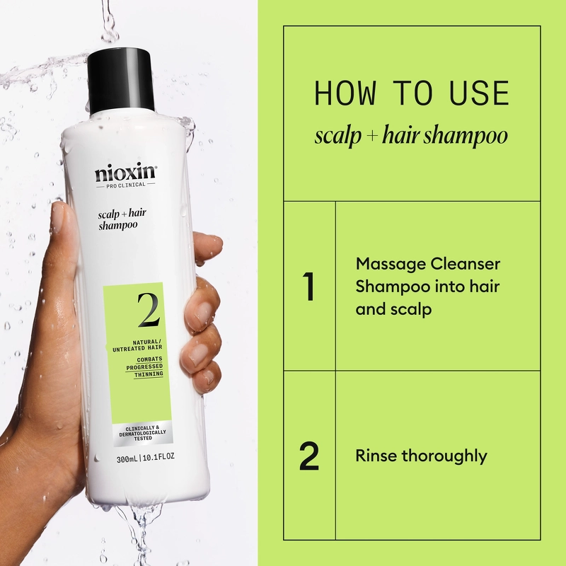 Nioxin System 2 Scalp + Hair Shampoo 300 ml - Natural/Untreated Hair