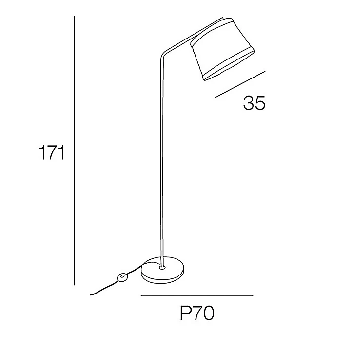 Lampadaire Corep nude métal E27 H.171cm