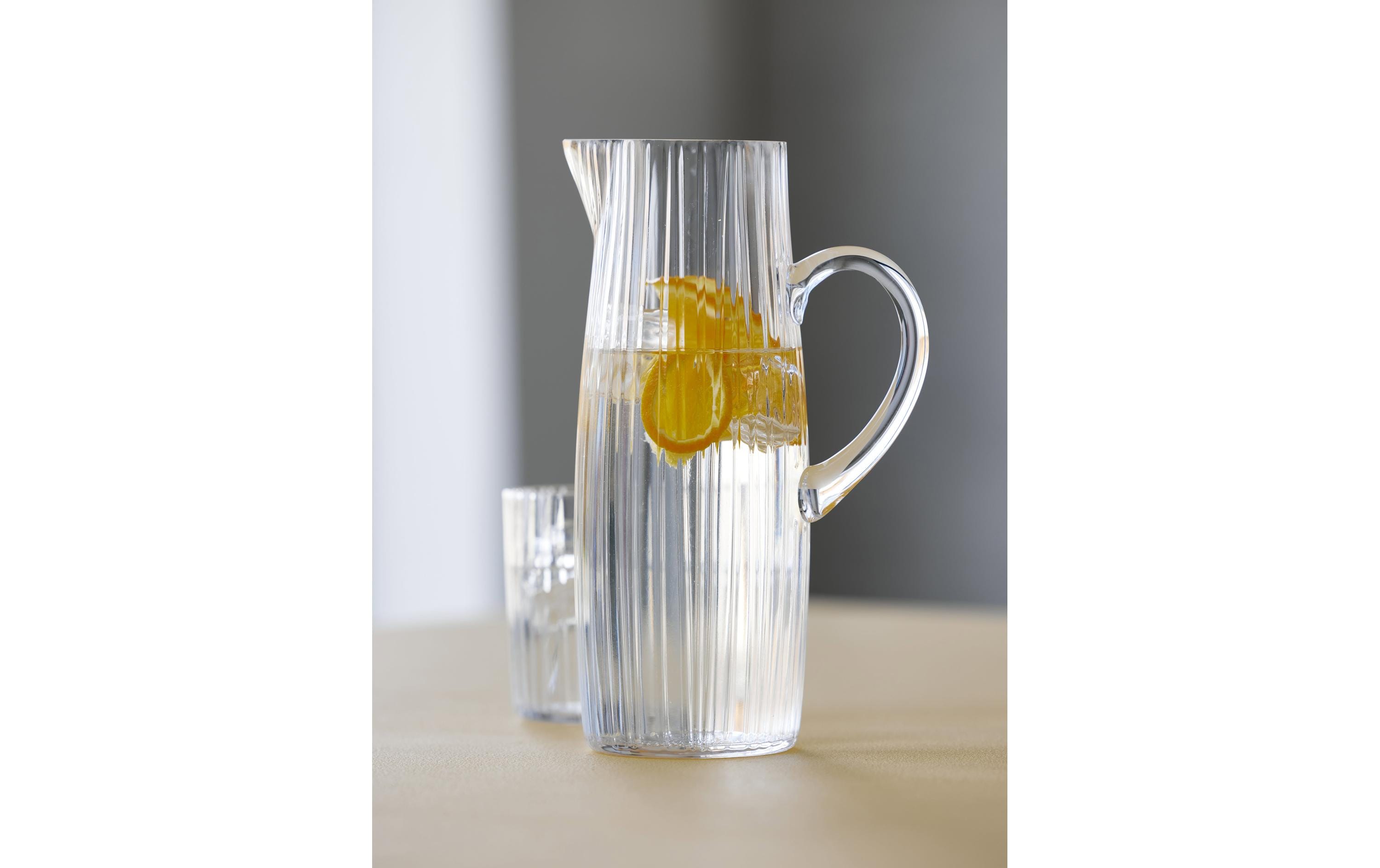 Krug Kusintha 2 Stück, 1.2 l, TransparentWasserkrug aus geriffeltem Farbglas