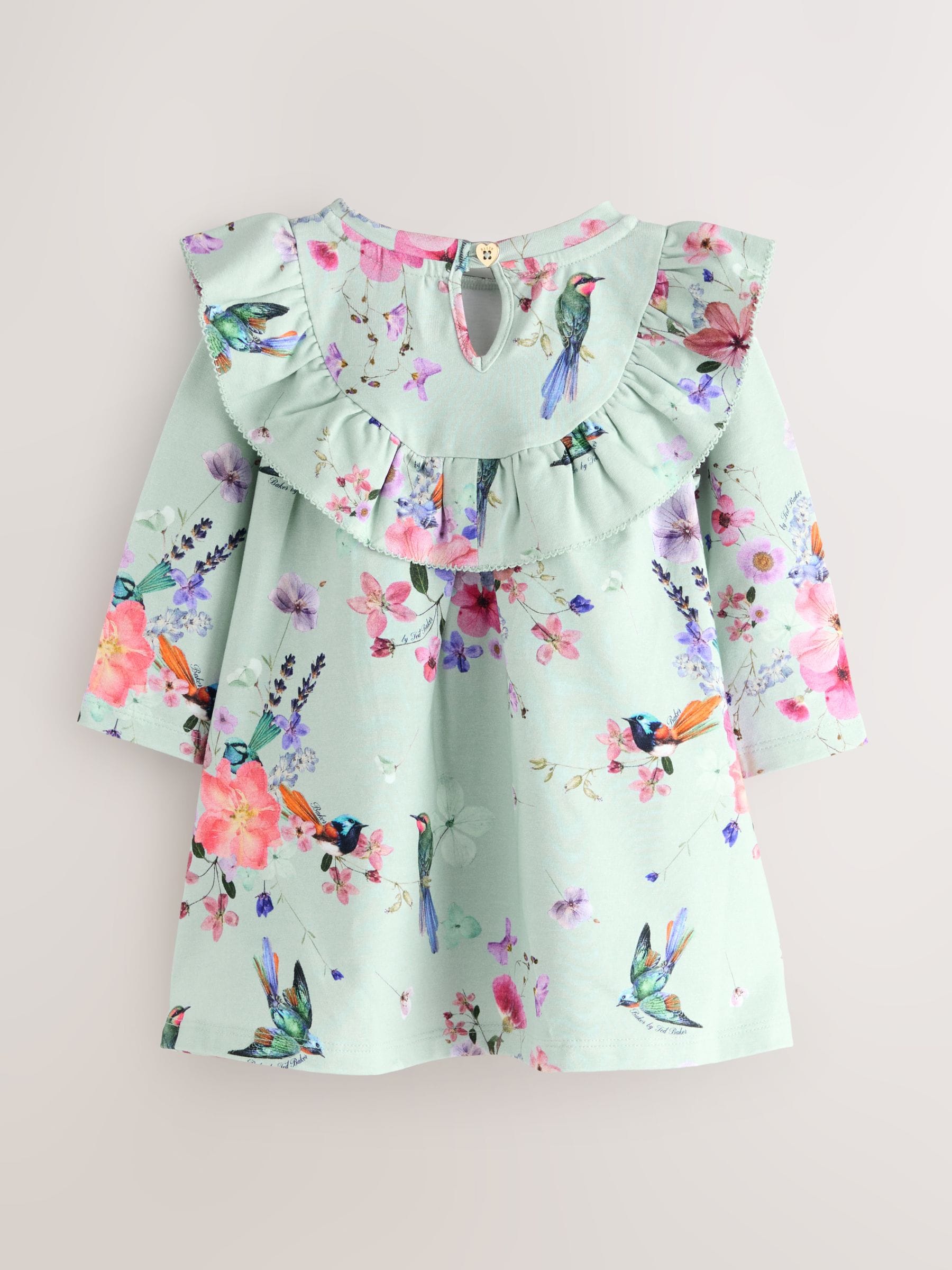 Mintgroen - Baker by Ted Baker jersey-jurk met ruches