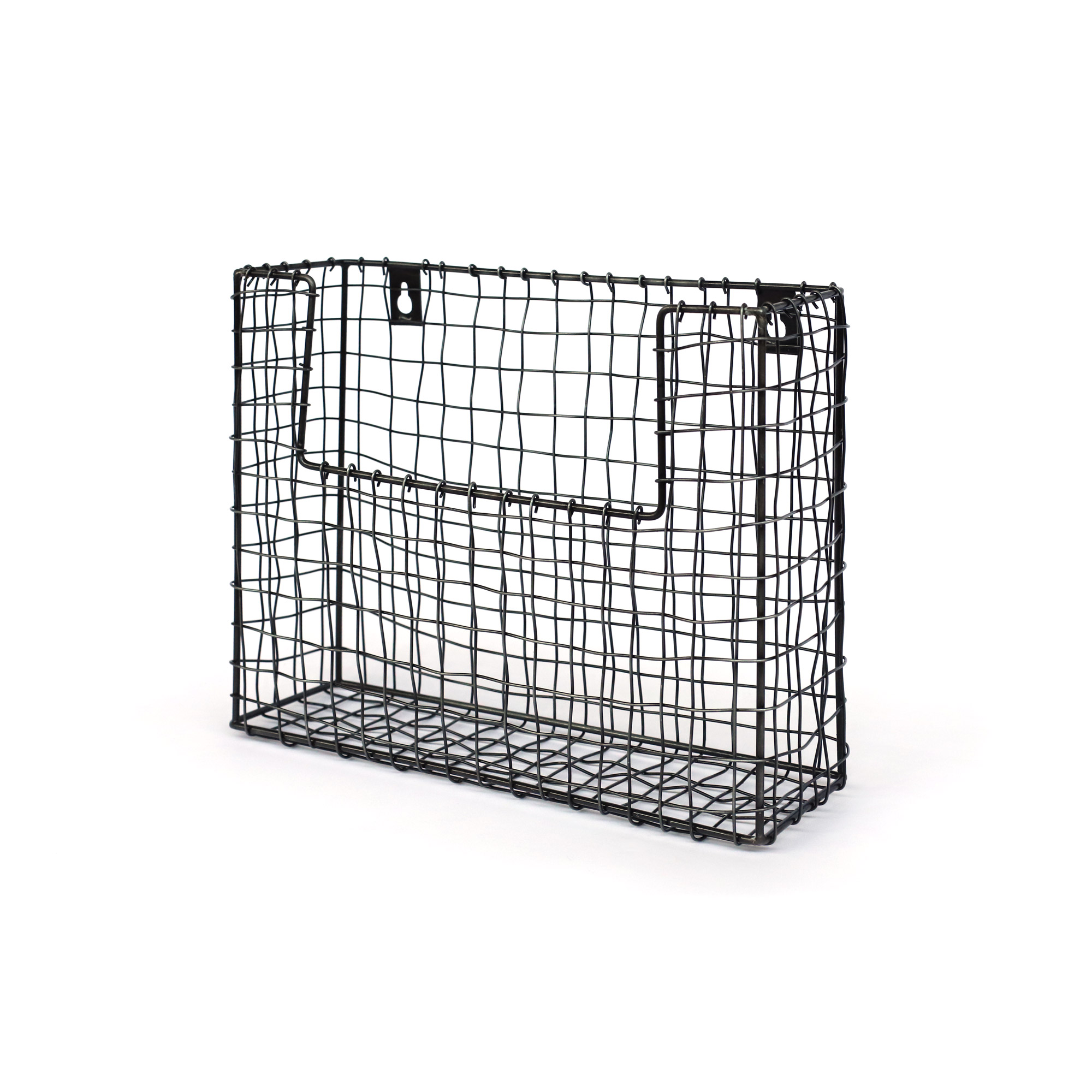 Drahtwandkorb M, schwarz, B 34 cm, H 26 cm, L 10 cm von fischer's lagerhaus