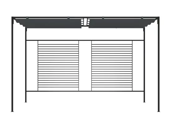 Belvédère avec auvent rétractable 4x3x2,3 m Anthracite 180 g/m²