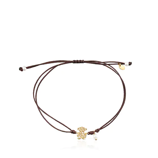 Pulseira de ouro, pérola e cordão do oceano