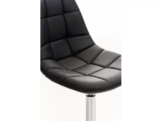 Chaise de bureau - Similicuir & Métal chromé - Noir - Emil