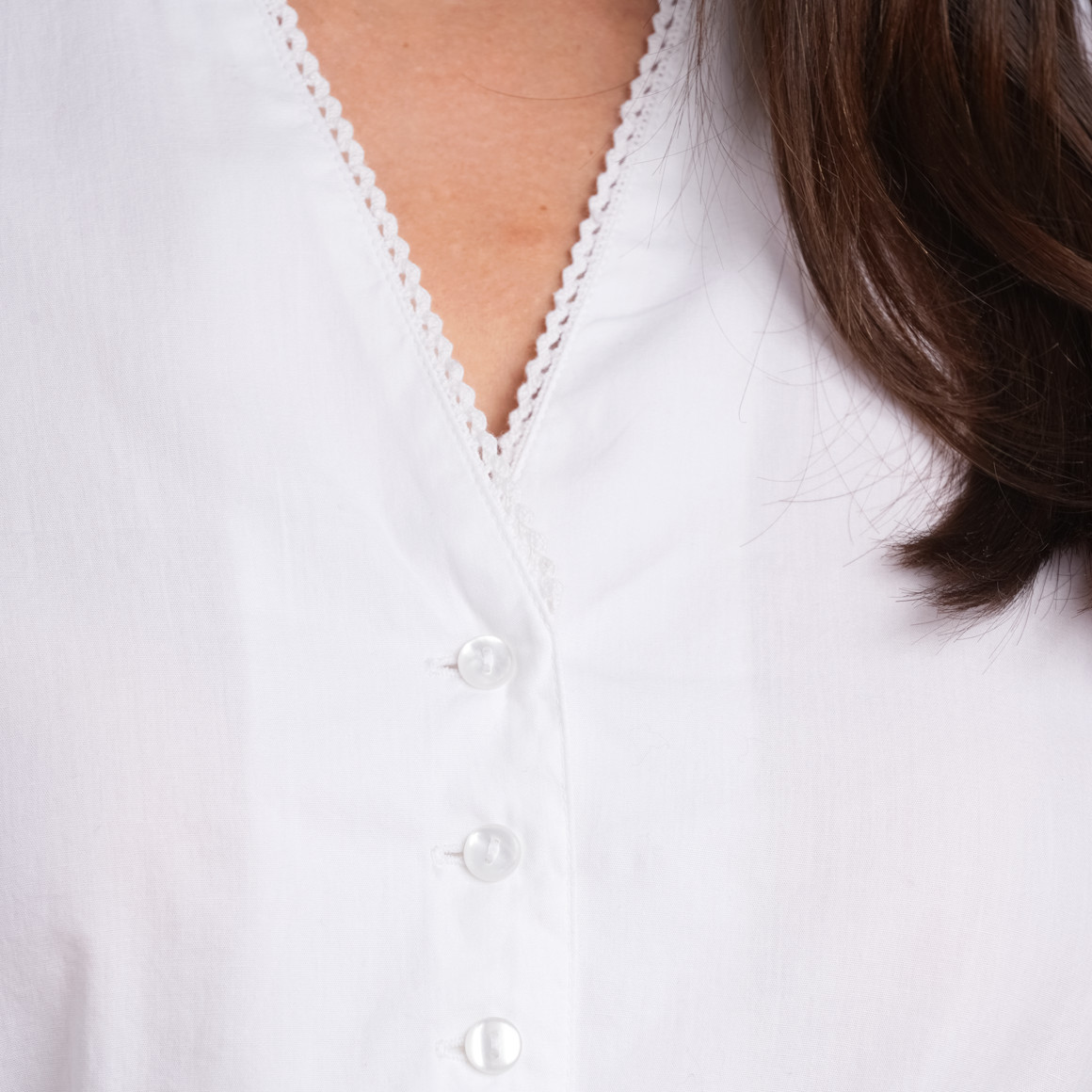 Gina Benotti Damen Dirndl-Bluse mit Spitze weiss
