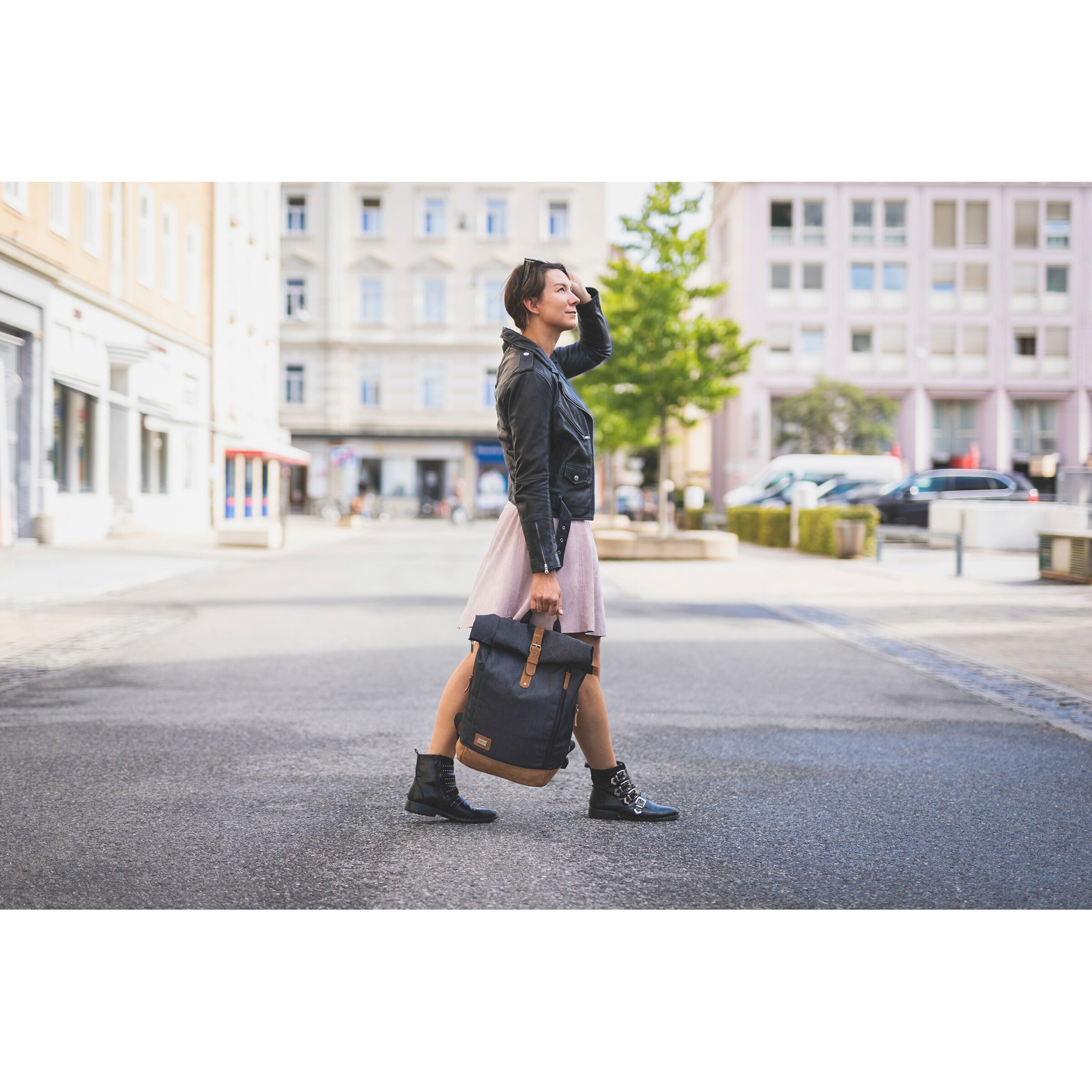 Fillikid Wickelrucksack Berlin schwarz melange