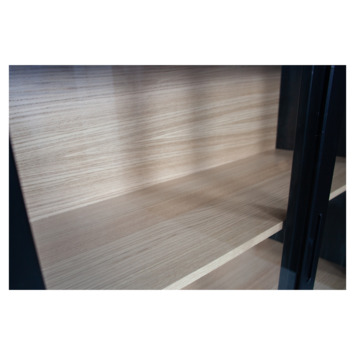 WOOOD Vitrinekast Sivan zwart grenenhout 200 x 100 x 40 cm