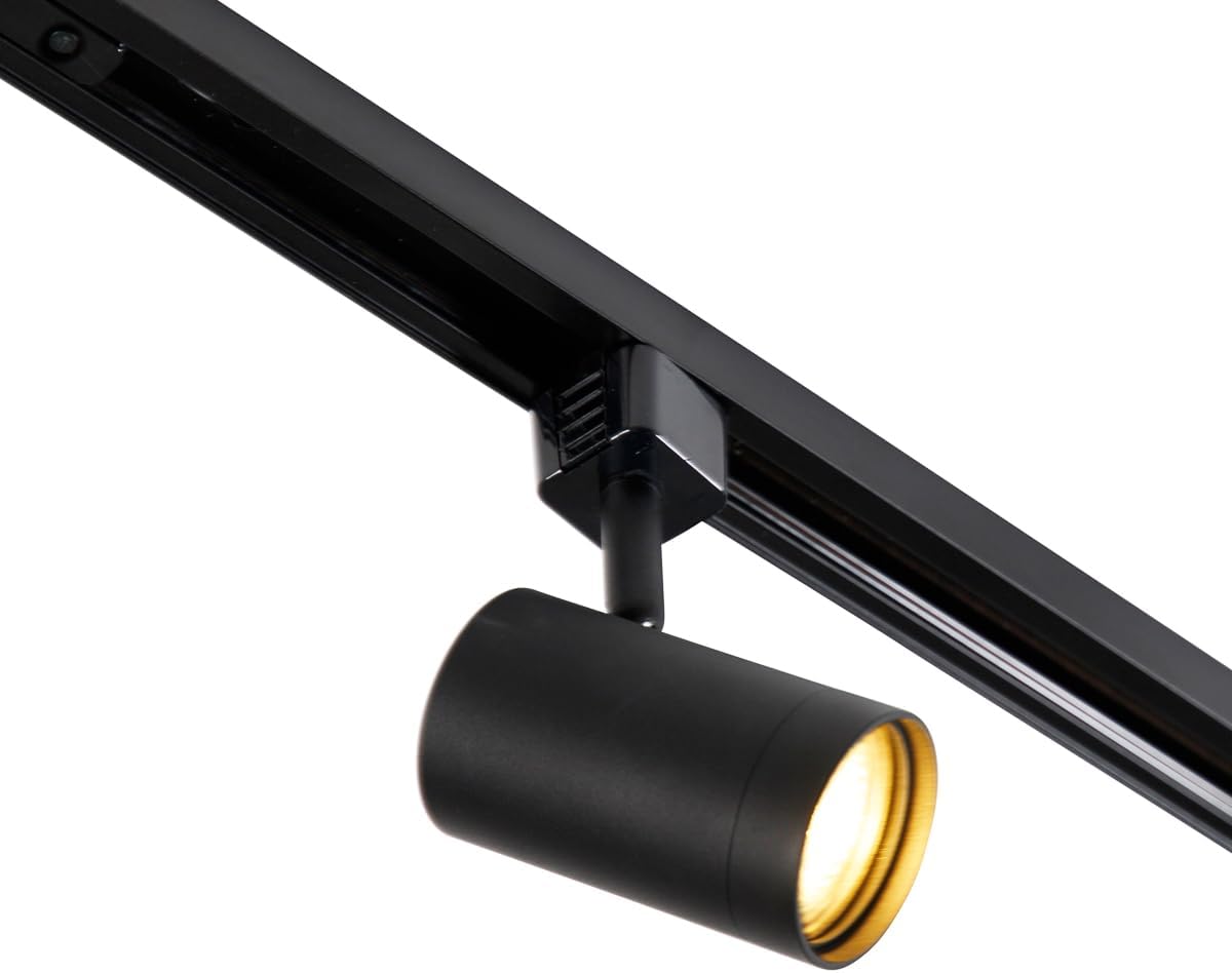 QAZQA - Modern Modernes 1-Phasen-Schienensystem Komplettset I Spotlight I Deckenspot I Deckenstrahler I Strahler mit 10 Spot I Spotlight I Deckenspot I Deckenstrahler I Strahler I Lampe I Leuchtes sch