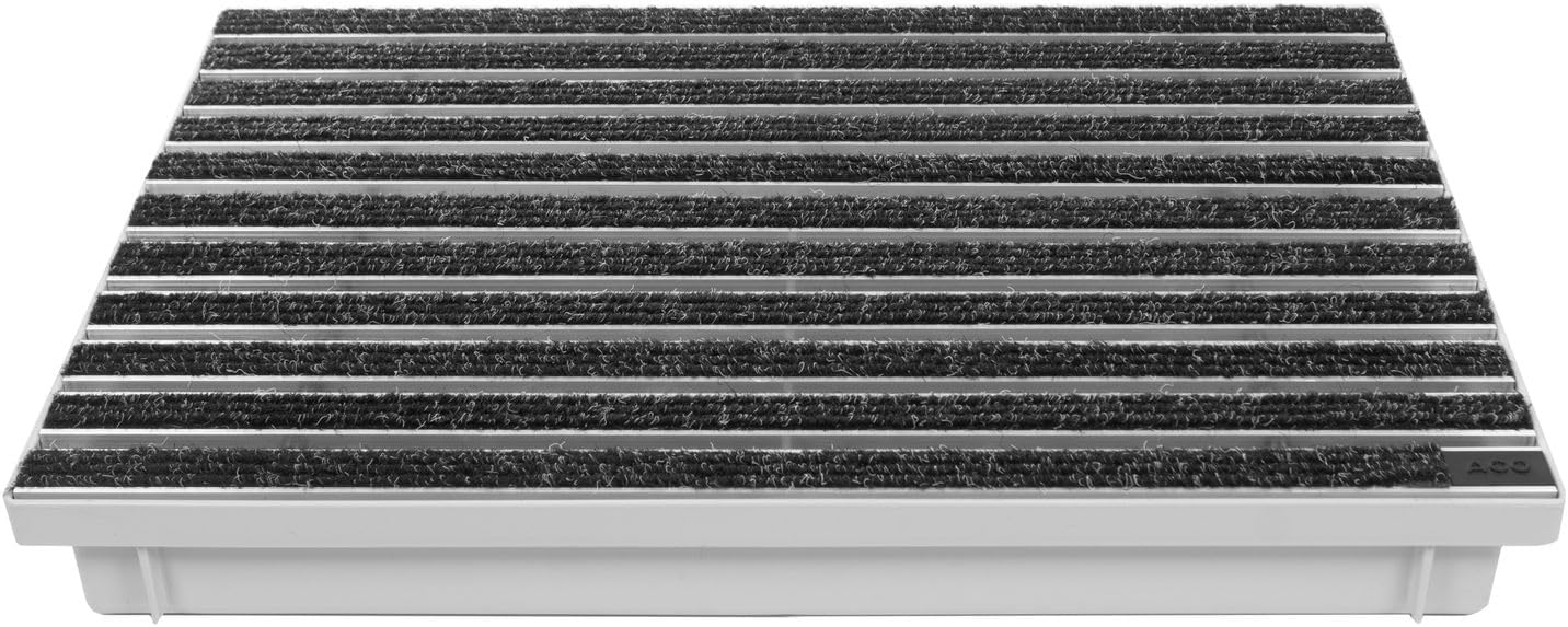 ACO 600x400mm Fußmatte Rips anthrazit mit Bodenwanne Vario Light Schuhabstreifer Abtreter
