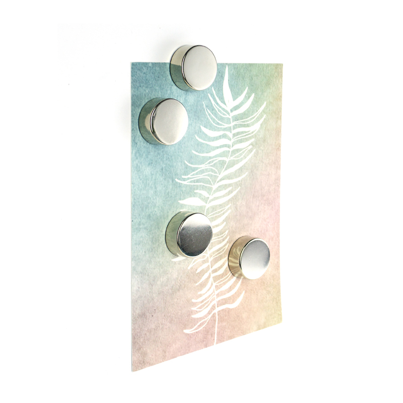 (4er Set) Ø23mm Extrastarke SILVER Büro Magnete Notizmagnet für Glasboard / Whiteboard / Kühlschrank (TF2735) - Silber
