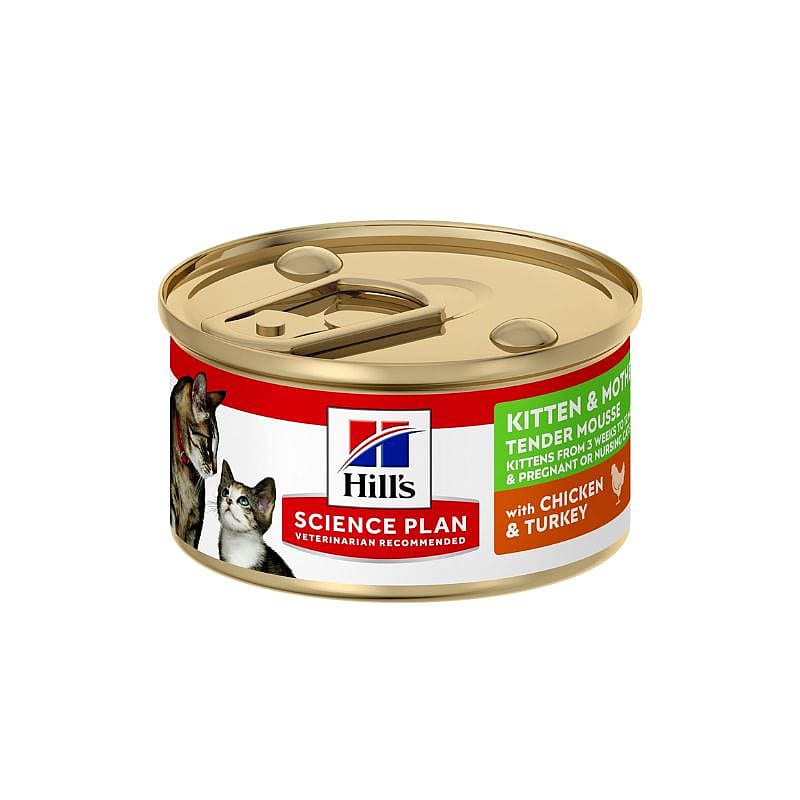 Hill's Science Plan Kitten & Mother Tender Kattenvoer 24 x 85 gram blikjes - Kip & Kalkoen | 15553