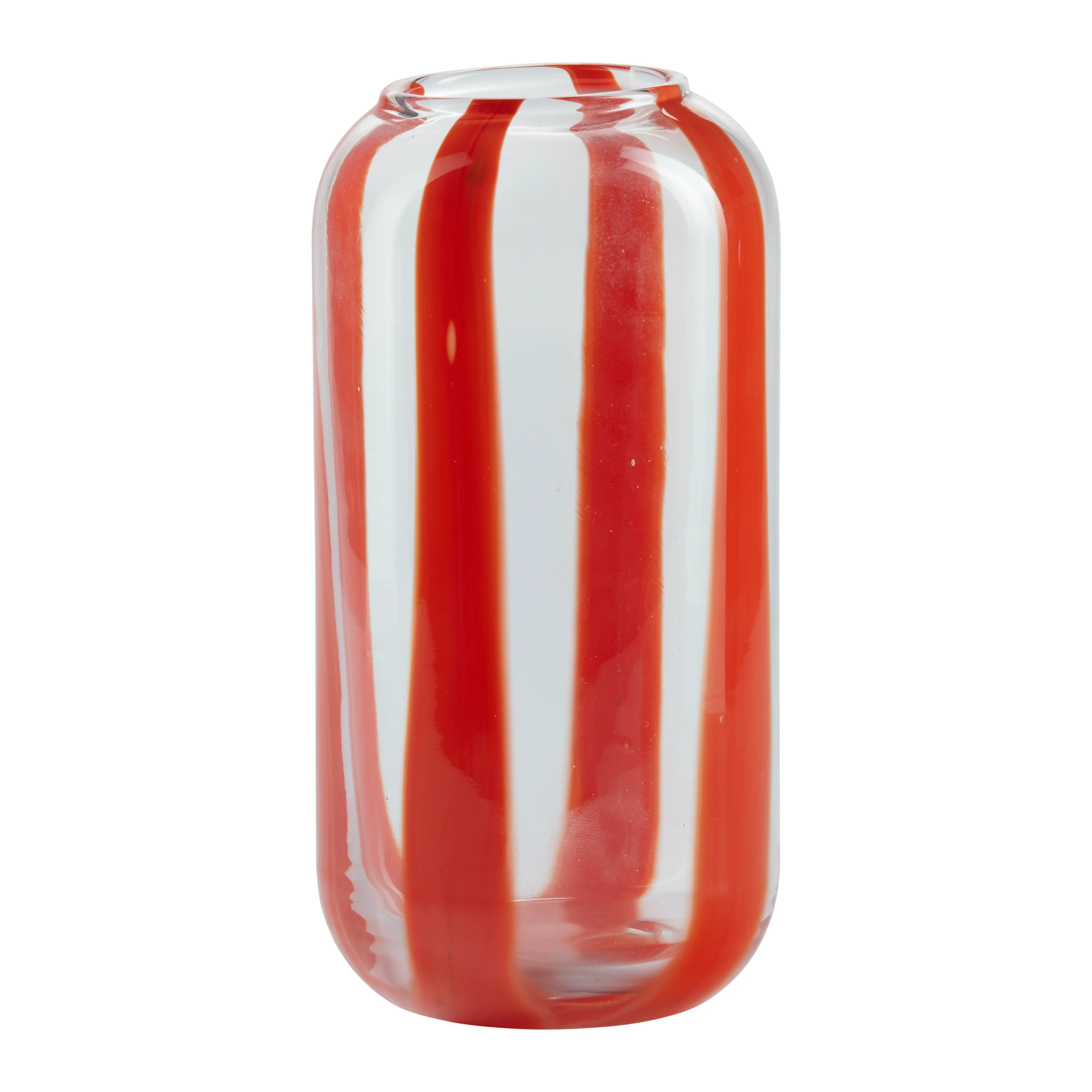 Bahne Interior  Stribet vase, orange - H20 cm