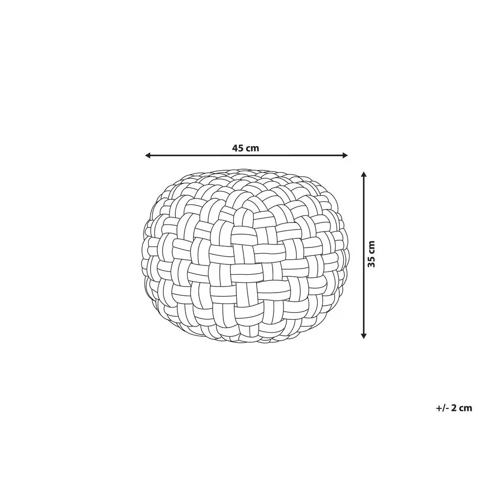 HOPA - Poef - Zwart - 45 cm - Fluweel