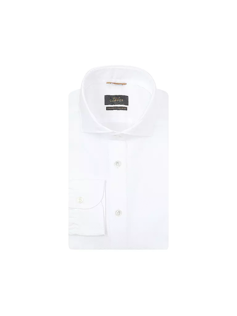 EDWARD COPPER Hemd Tailored Fit weiss