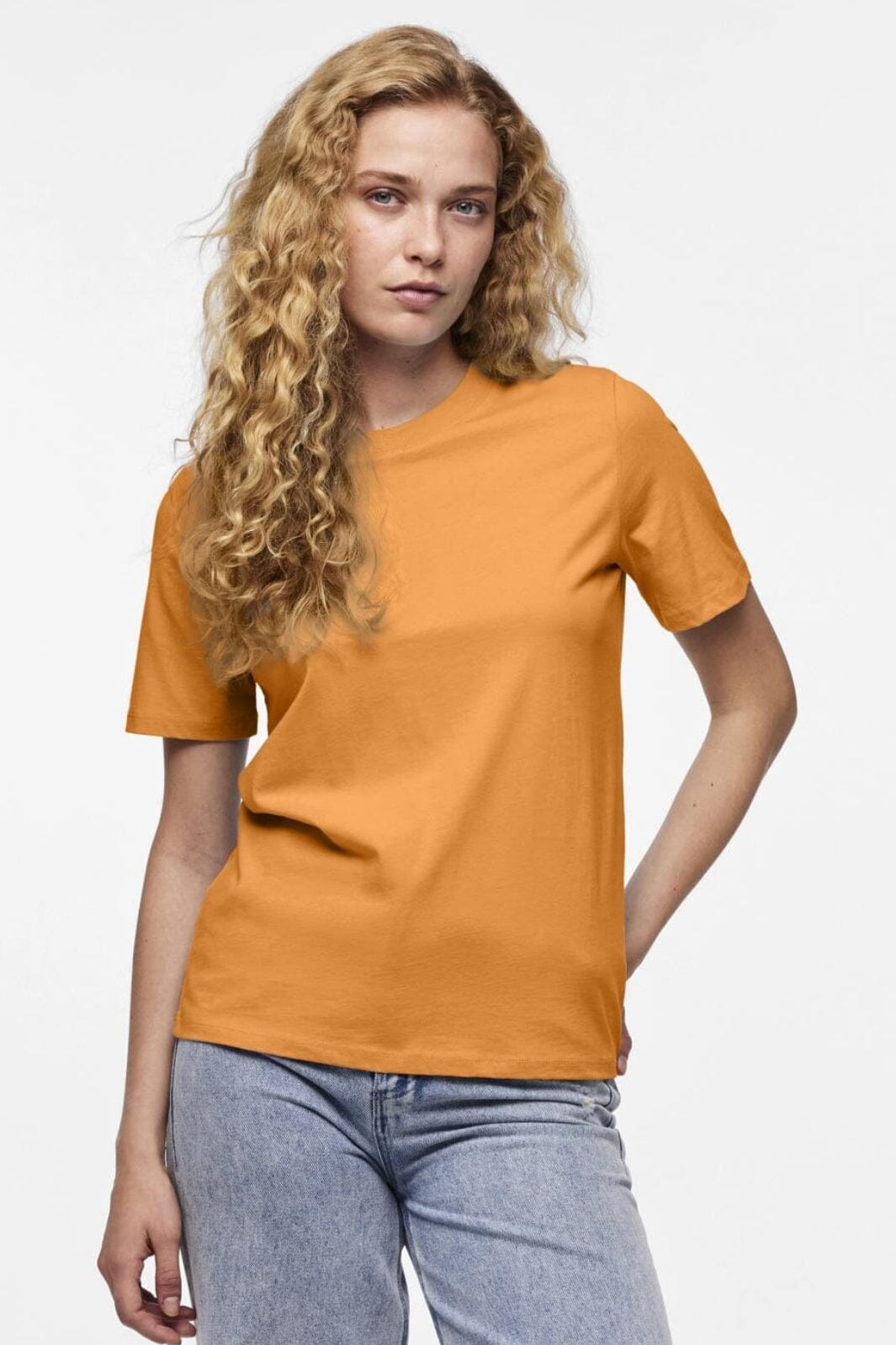 Pieces Pcria Ss Solid Tee 4386929 tangerine