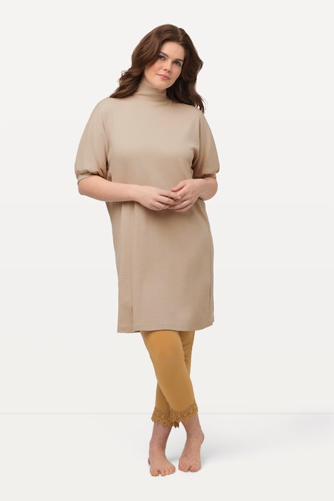 Longshirt, Eggshape, Rollkragen, Halbarm, Biobaumwolle
