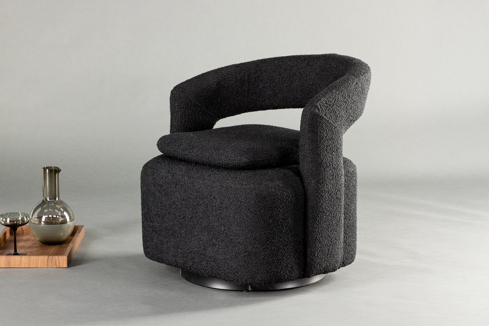 Laurel stol Sort boucle