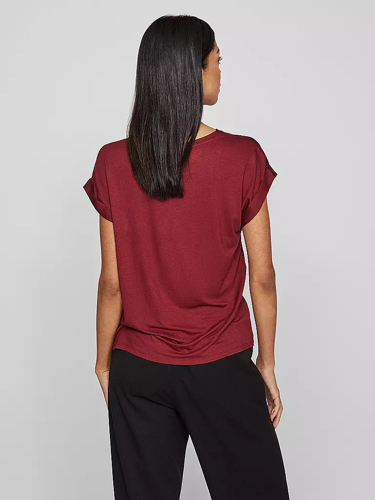VILA Blusenshirt VIELLETTE  dunkelrot
