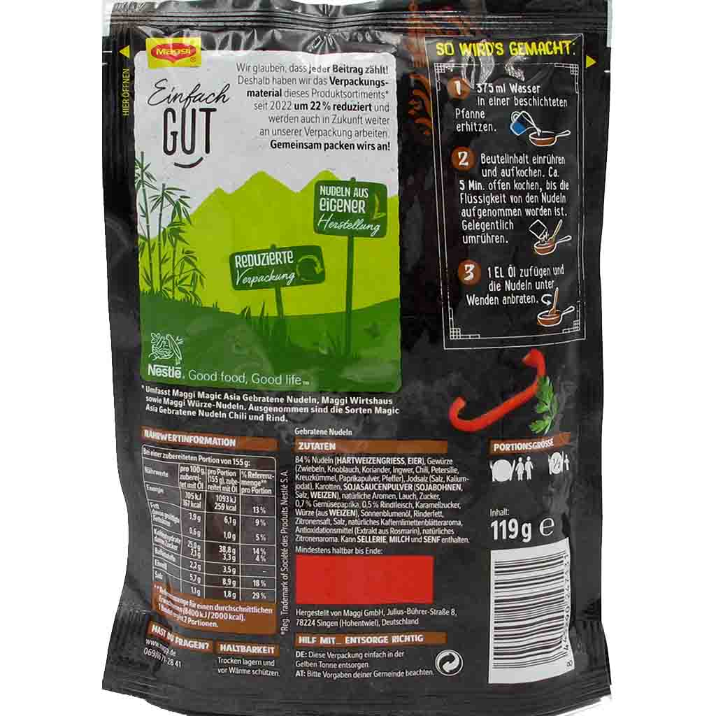 Maggi Magic Asia gebratene Nudeln Rind 119g MHD:30.9.25