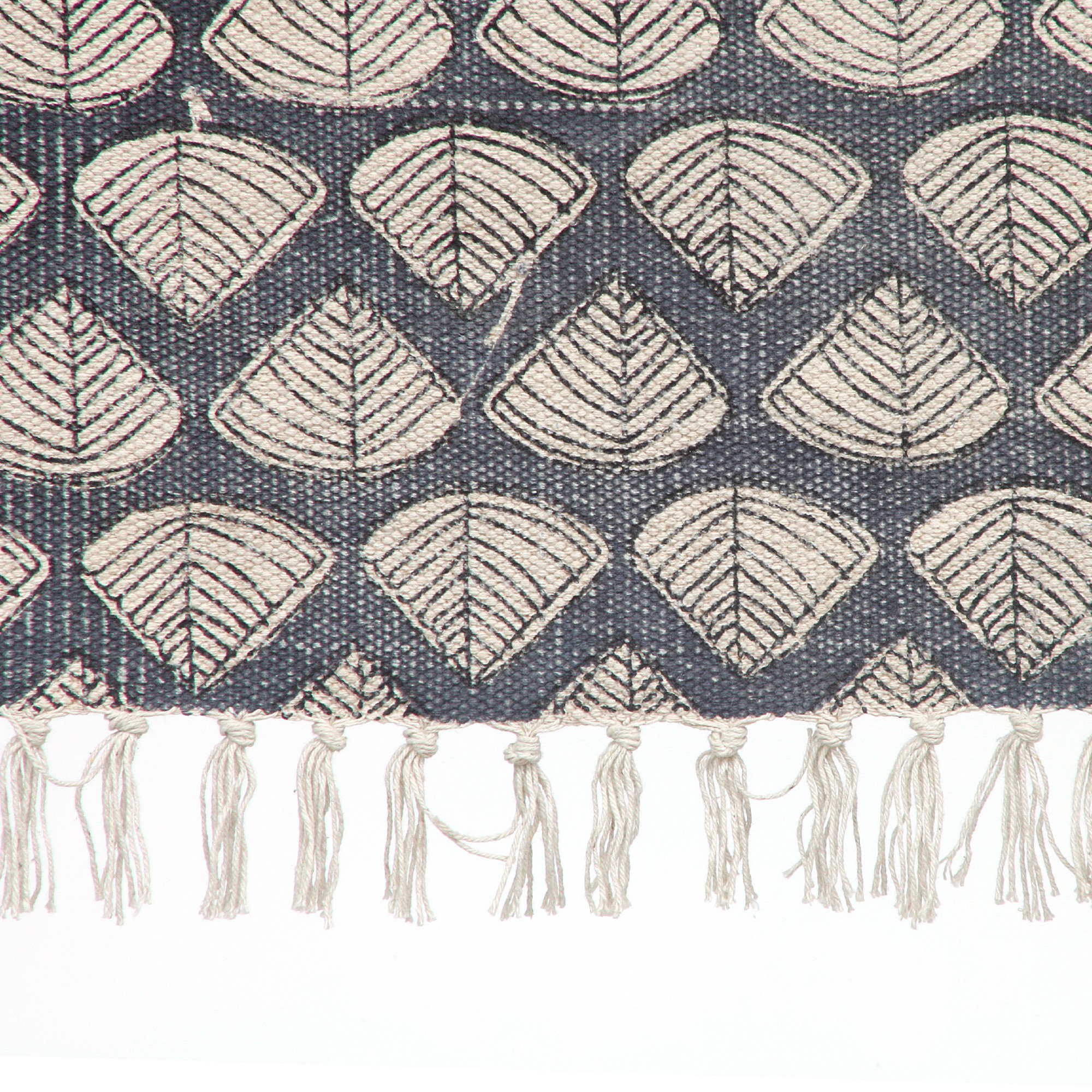 Teppich 'Suket', handbedruckt, blau, weiß, T 140 cm, B 200 cm von fischer's lagerhaus