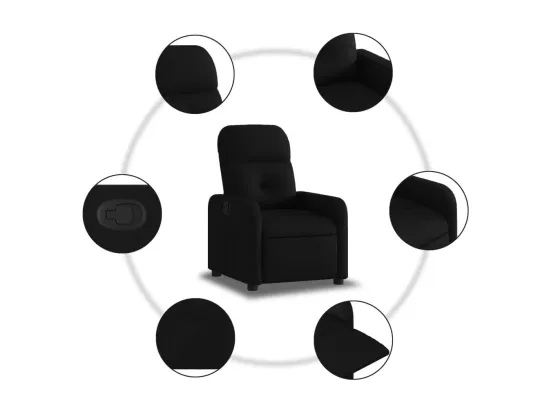 Fauteuil inclinable Noir Tissu