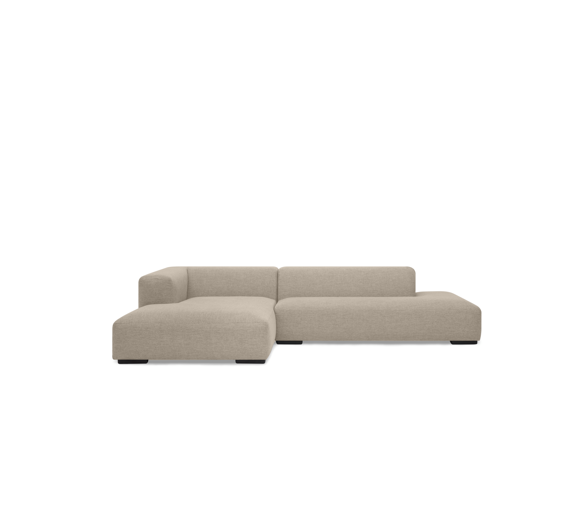 Koozo hoekbank Junior links Hoekbank Links: 213 + 612 | Stof: Beige - 900.65.1161 | Frame: Zwart | 2x koppelstuk