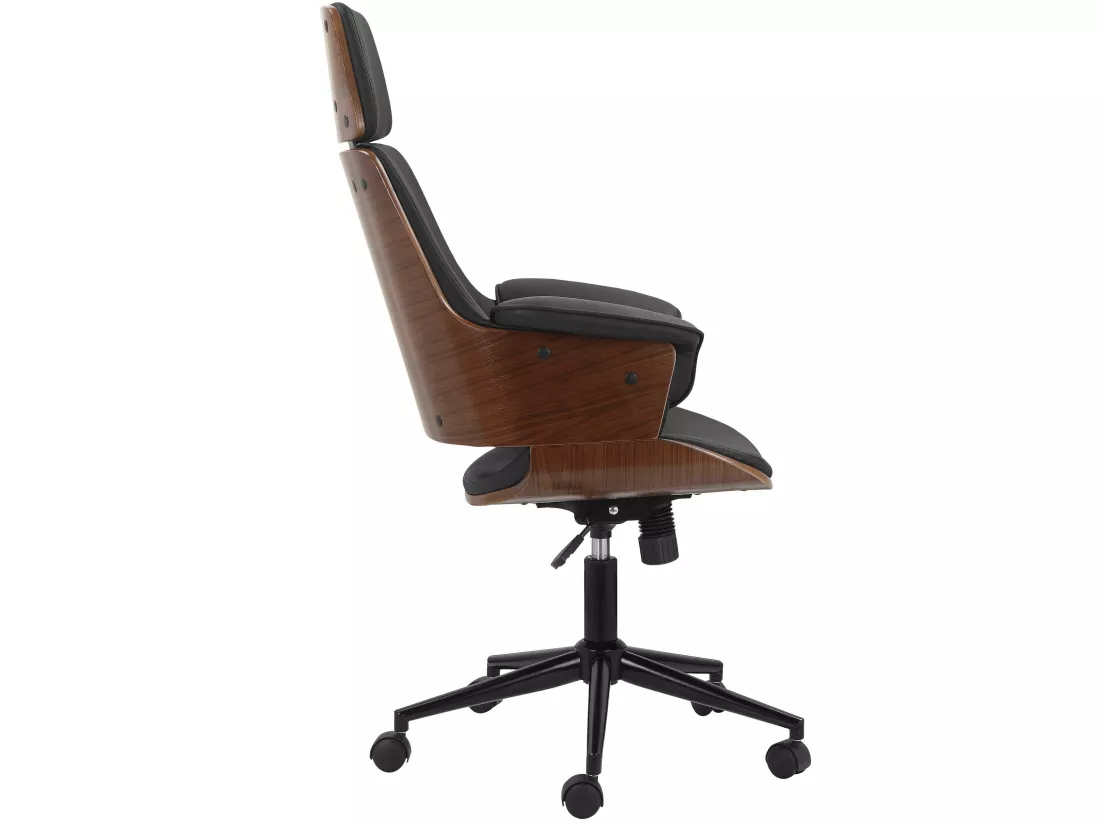 Masao | Chaise de bureau en PU noir