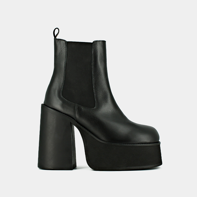 Boots à plateformes  en cuir noir