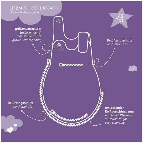 TräumelandTräumeland   Liebmich Musselin Ganzjahresschlafsack senfgelb 62/68