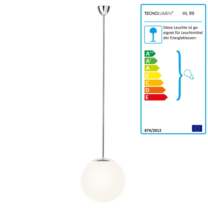Tecnolumen - HL99 Pendelleuchte Metall / Chrom, Ø 30 cm (max. 100W)