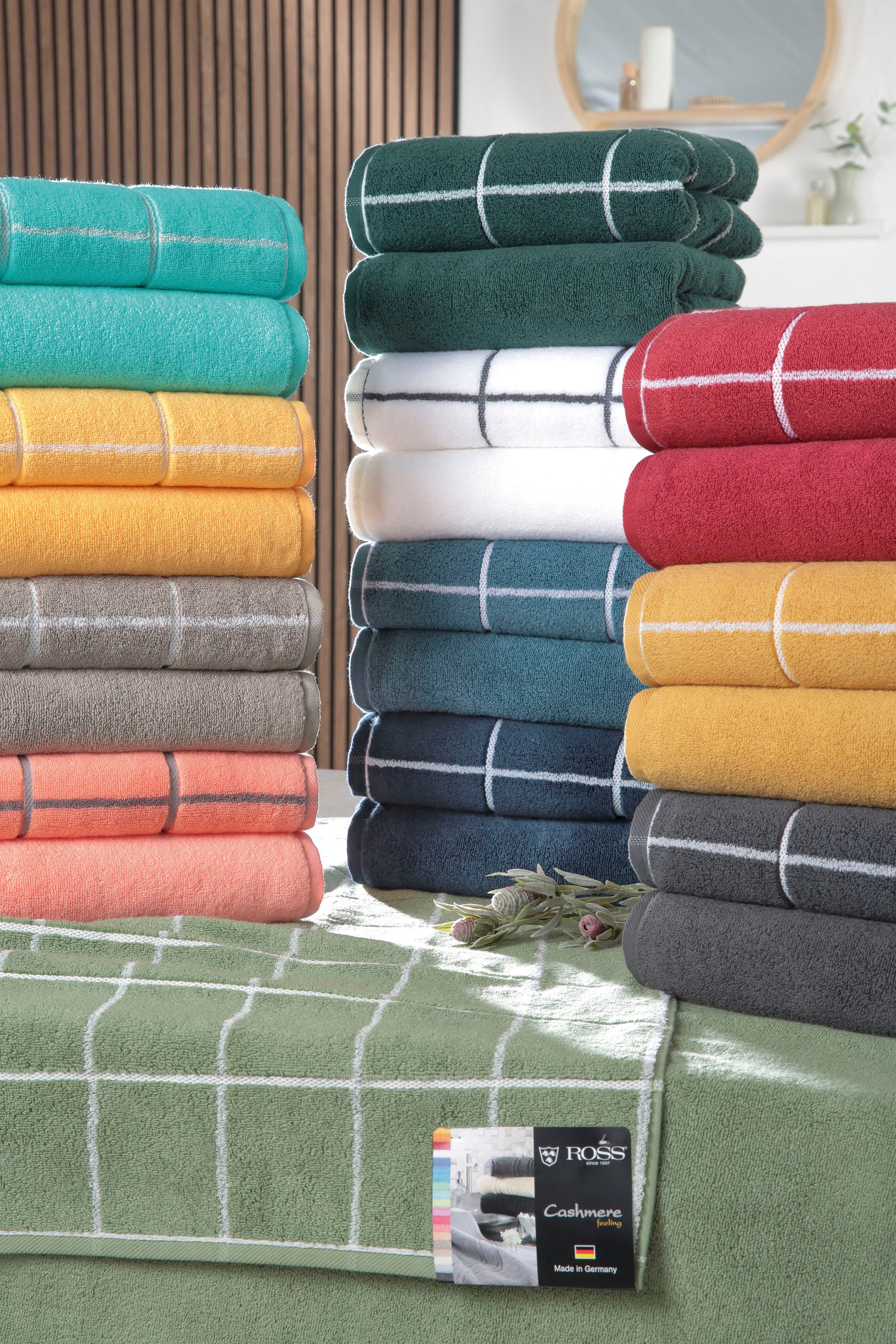 ROSS Handtücher »Cashmere Überkaro« 100% Baumwolle, kariert, in modischen Karo Farben