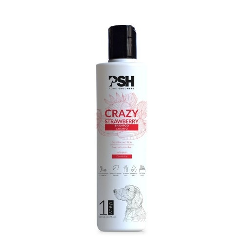 Shampoo PSH COSMETICS Crazy Strawberry com aroma de morango para cães