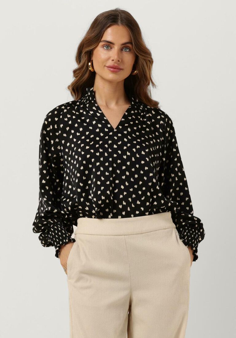 NEO NOIR zwarte neo noir blouse stone fading ink blouse