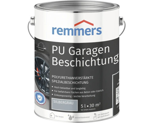Remmers PU garagecoating, zilvergrijs mat, 5 L