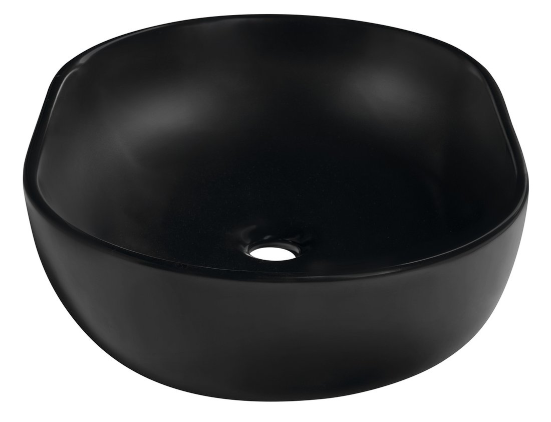 Sapho Rondane keramische waskom 60x42cm zwart mat
