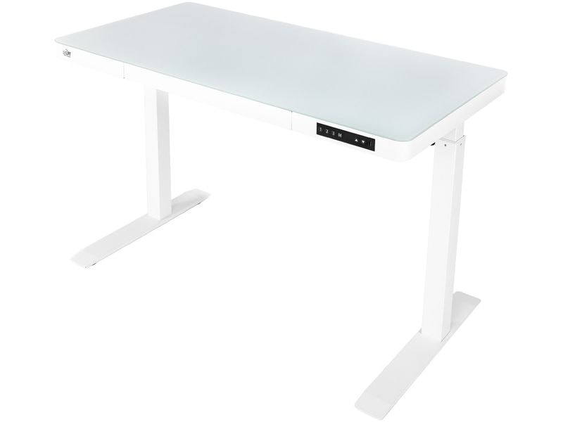 seville classics Stehtisch Airlift 1.2 x 0.6 m, Weiss Tischgestell mit Glasplatte