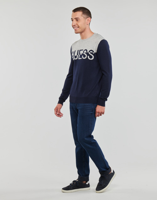 Guess - ALEX LS CN LOGO SWEATER - Marine