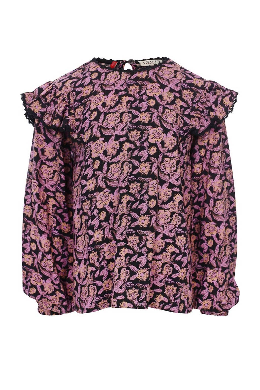 LOOXS blouse met all over print paars