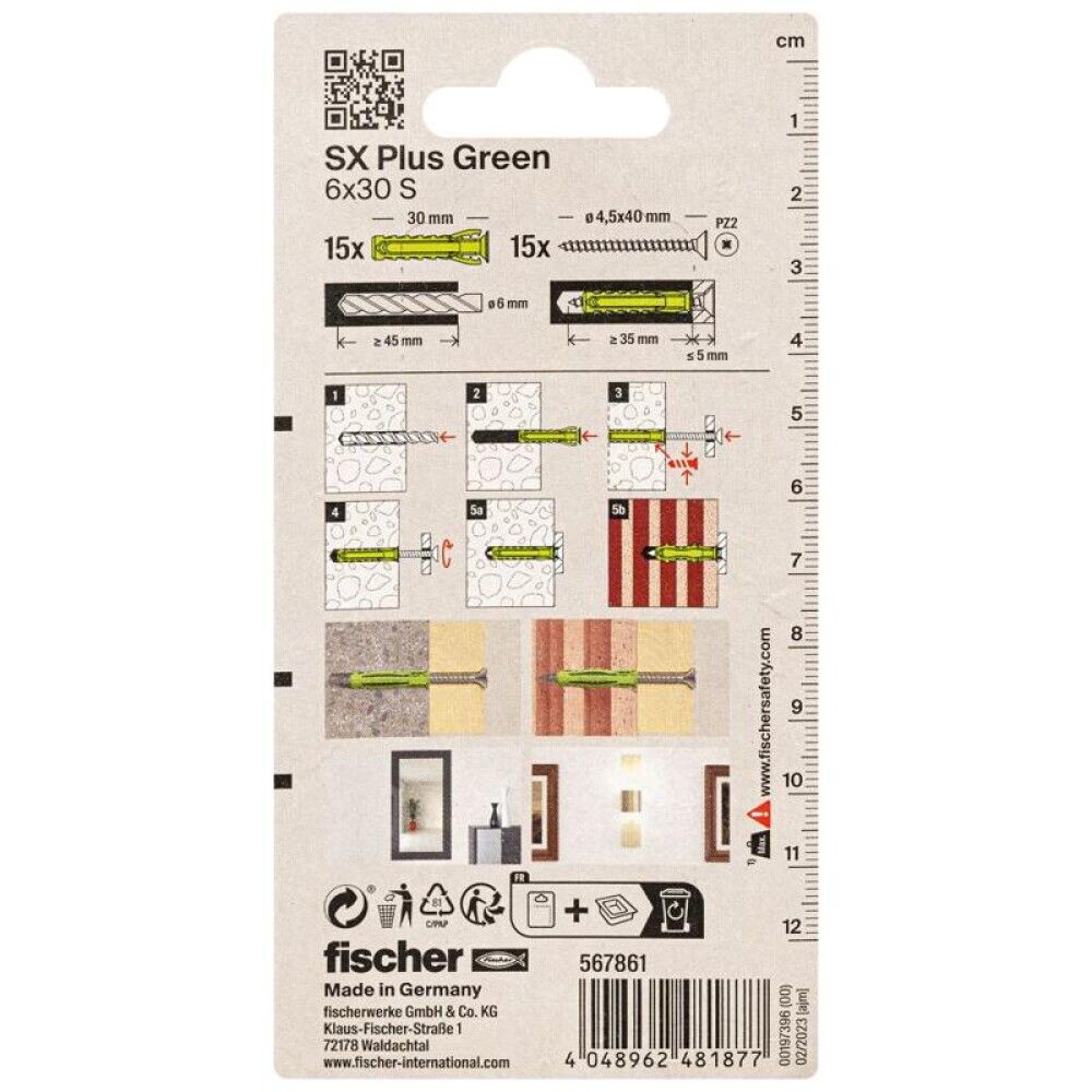 UNIVERSALPLUGG FISCHER 6X30MM 15STK