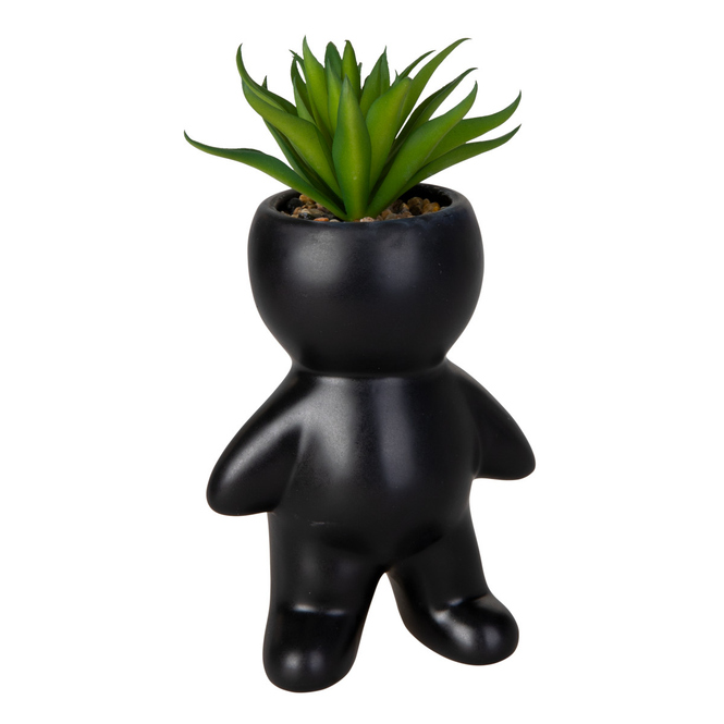 Blumentopf Figur mit Kunstblume - ca. 10 - 15 cm - 1 Stück